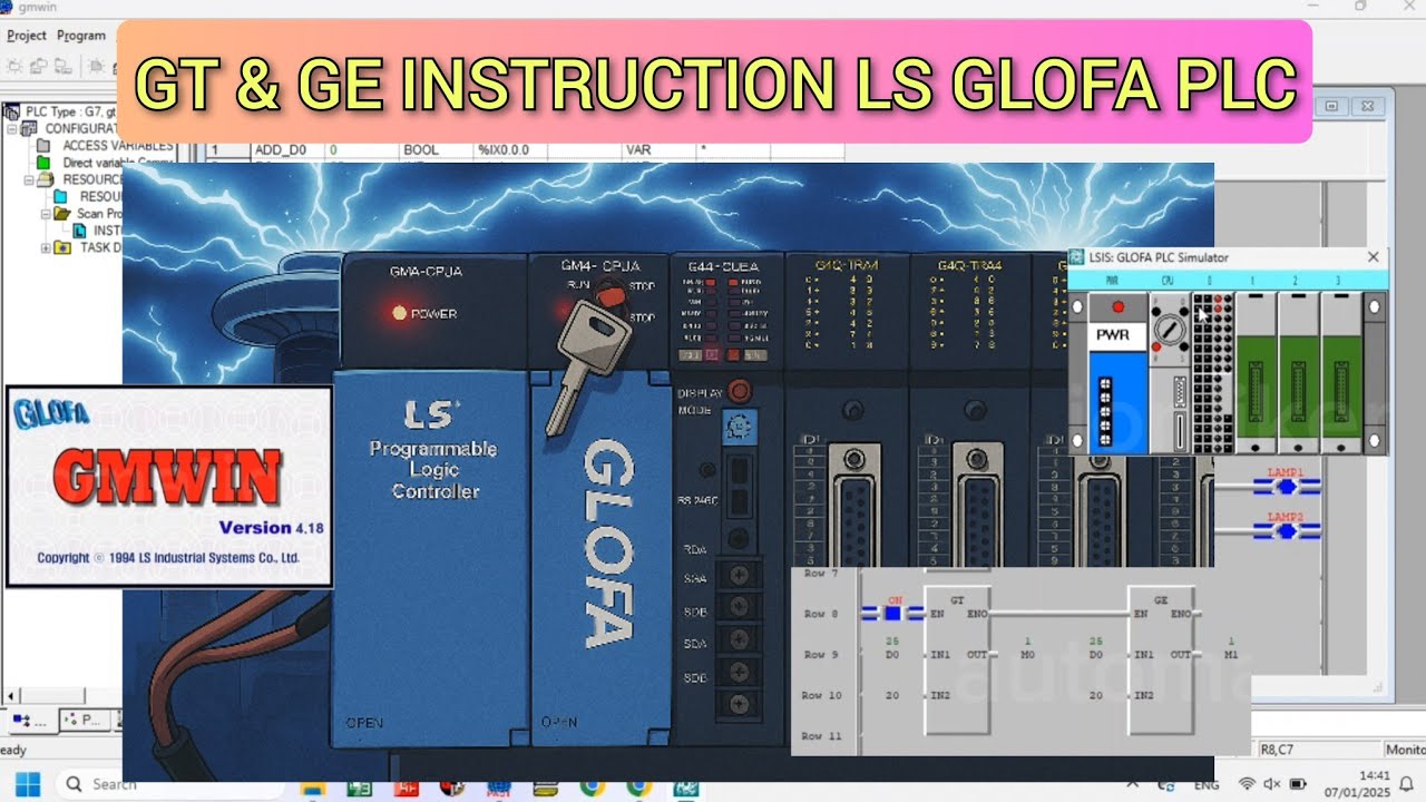 GMWIN : GT (Greater Than) & GE (Greater and Equal) Instruction LS Glofa ...