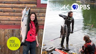 I caught the worlds largest silver salmon with a pole spear | INDIE ALASKA