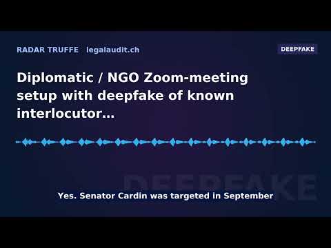 Diplomatic / NGO Zoom-meeting setup with deepfake of known interlocutor