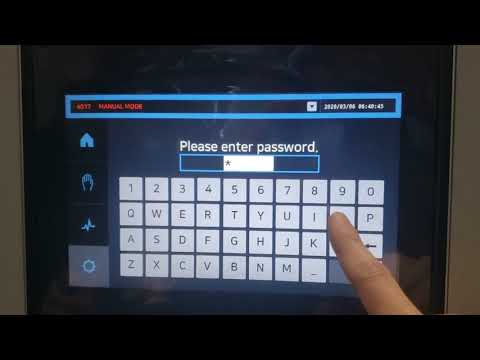 How to access setting mode on AWC touch screen (Password)