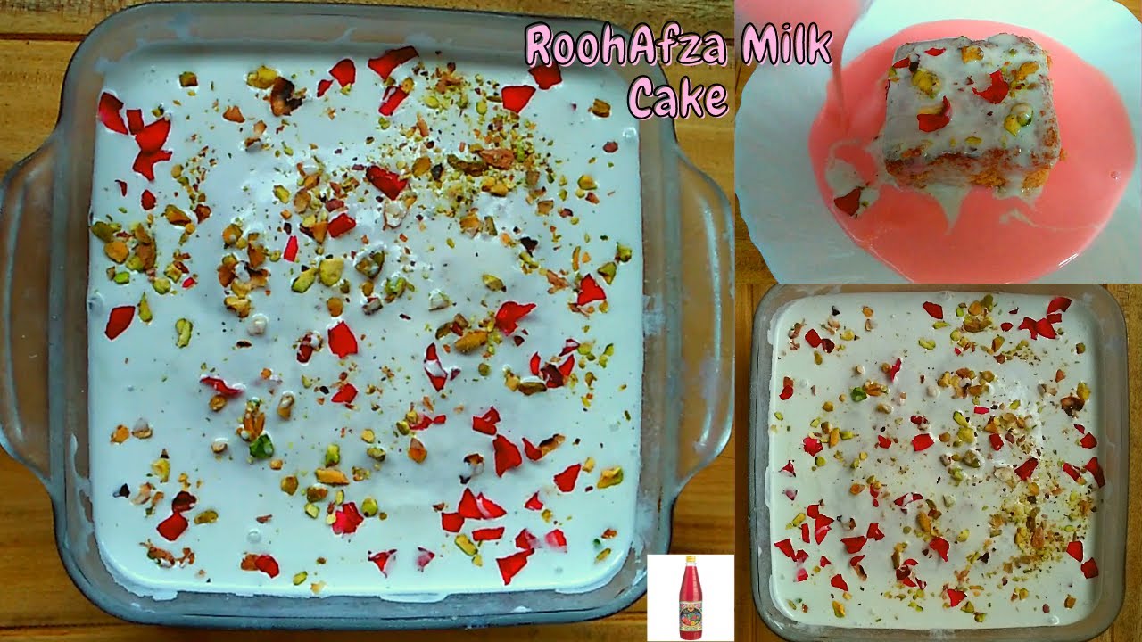 RoohAfza Milk Cake | Rose Milk Cake | Rose Milk | Eggless & Without Oven | new recipe | 2020