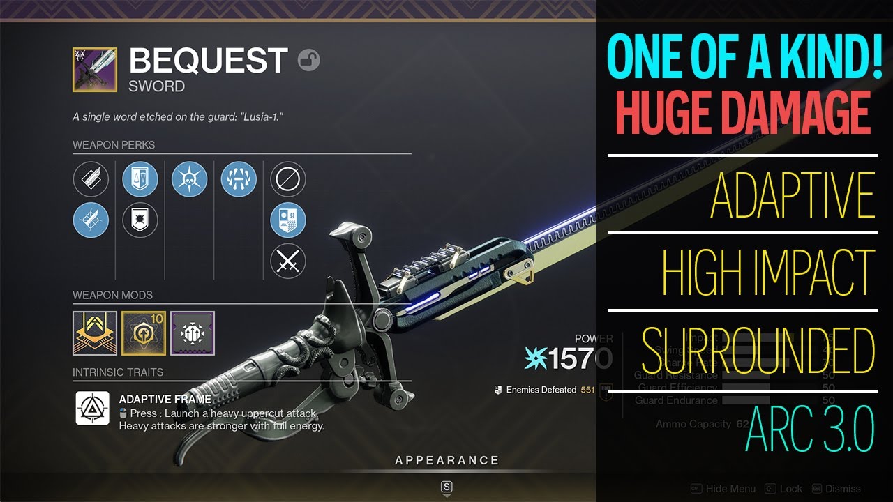 Hardest hitting Arc sword! Best sword for Arc 3.0? Destiny 2 Best