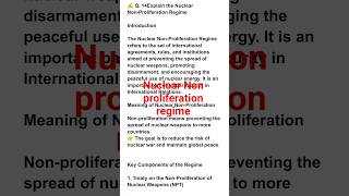 Nuclear Non proliferation regime mps002 important questions #ignou