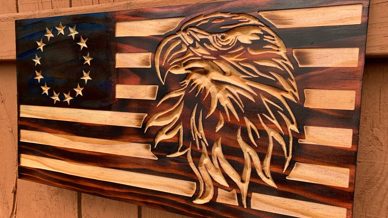 Betsy Ross Eagle flag CNC Vcarve vectric YouTube
