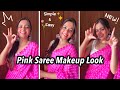 Easy saree makeup look with product names  santoshi megharaj  simple and elegant