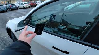 tesla model y how to open door with key card