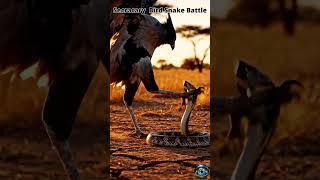 Secretary Bird vs. Cobra: The Ultimate Stomp! 🦅🐍 #shorts #viral #trending