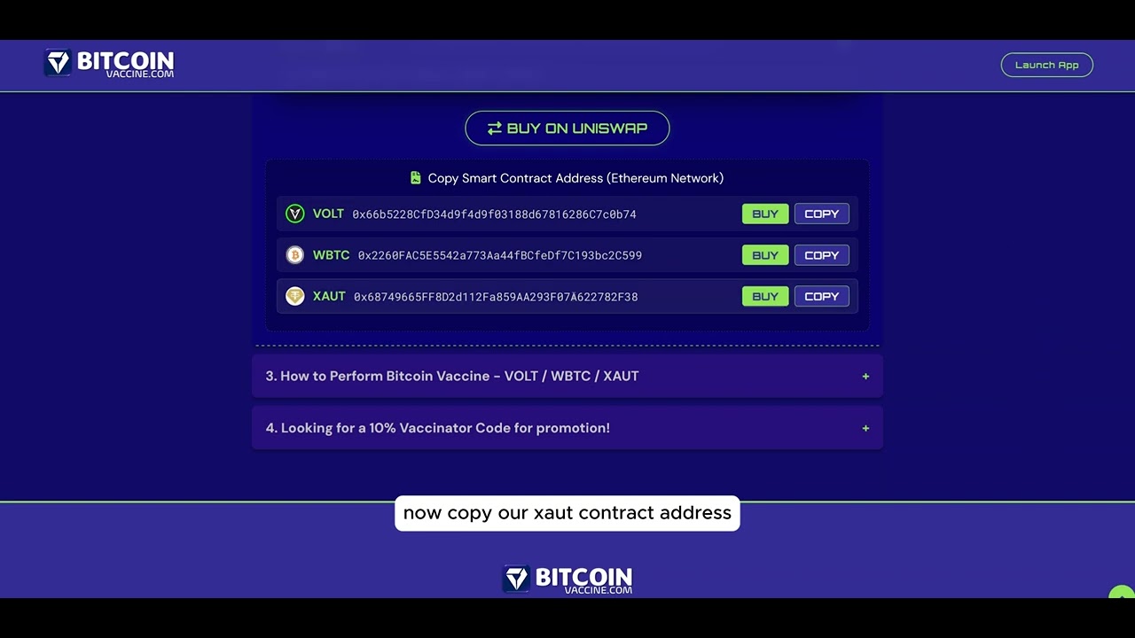 🔥 STEP 2: How to Buy VOLT, WBTC & XAUT for Bitcoin Vaccine (Uniswap Guide)