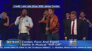 Corden, Foxx And Elgort Battle In Musical "Riff-Off"