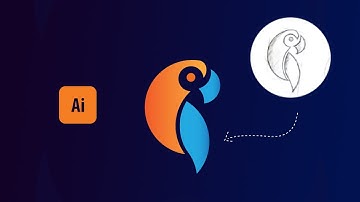 Parrot Bird Drawing Convert Vector Style in Adobe Illustrator Tutorial