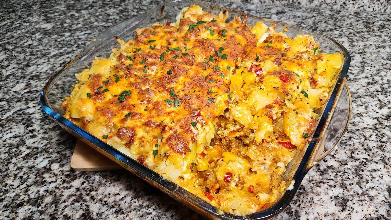 كراتان بالكفتة و البطاطس للغداء او العشاء كيجي خفيف و بنين يستحق التجربة