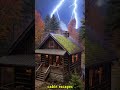 Rainy Night in a Cozy Log Cabin | Thunderstorm &amp; Lightning ASMR#CabinAmbience#ThunderstormSounds