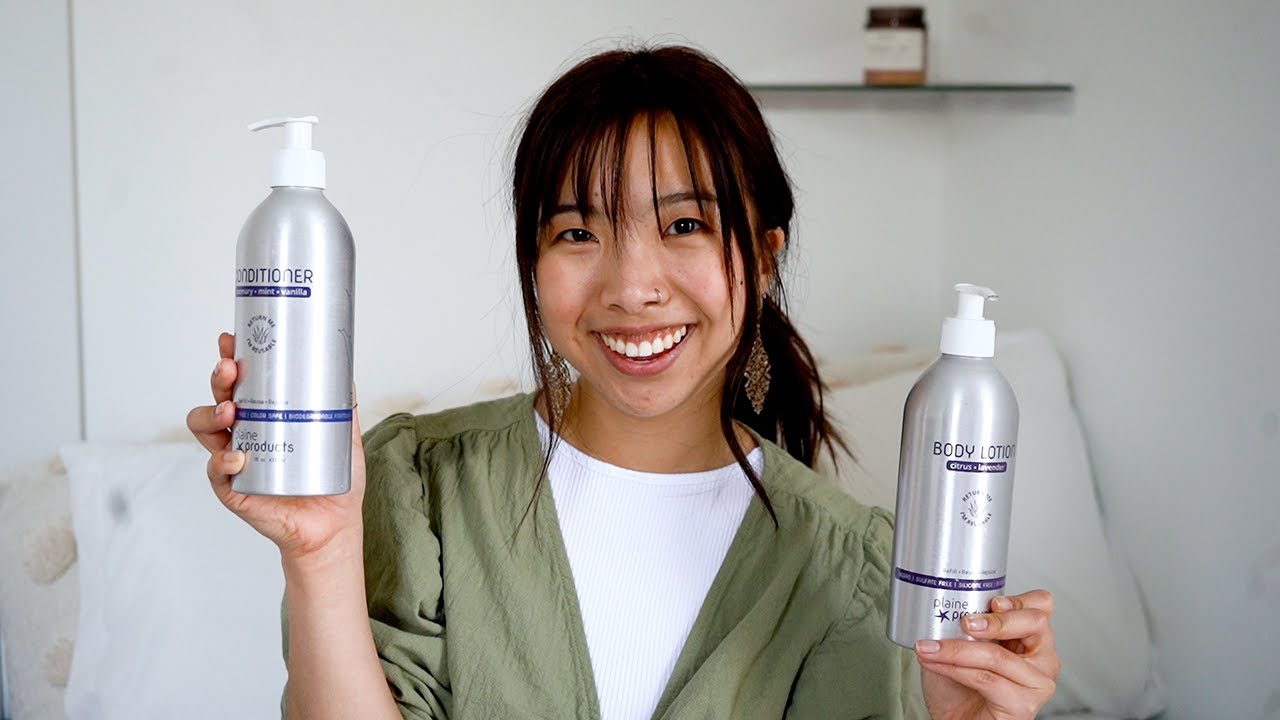 PLAINE PRODUCTS REVIEW Are they worth it?? // Zero Waste Sustainable  Haircare + Body Care 