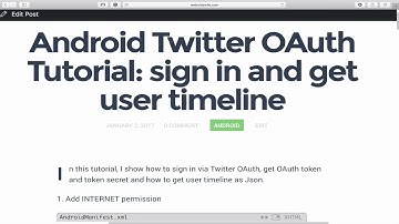 Android Twitter OAuth Tutorial: sign in and get user timeline (part 1)