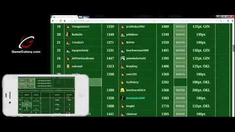 GameColony.com - Gin Rummy Room - for desktop, iPhone or Android
