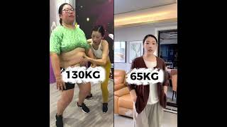 Overweight women, Cut Weight in Half! 130kg to 65kg 2-Year Transformation & New Body. 🥰⚡✨#Shorts