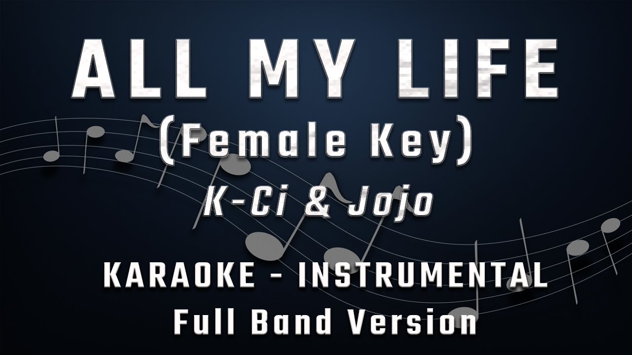 ALL MY LIFE - FEMALE KEY - FULL BAND KARAOKE - INSTRUMENTAL - K-CI & JOJO