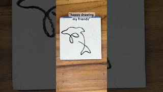 Can You Draw Without Lifting Your Pen Challenge? (how to draw a one line dolphin) #drawingtutorial