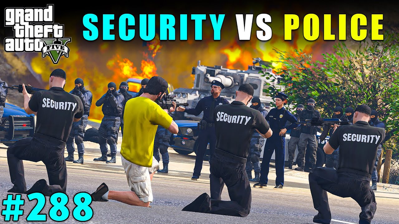 MICHAEL SECURITY VS LOS SANTOS POLICE BIGGEST FIGHT | GTA V GAMEPLAY ...