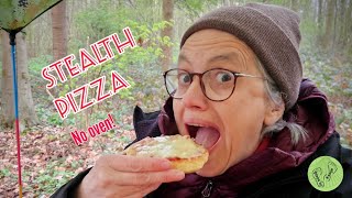👉 Making Pizza on a Tiny Stove in the Forest (No Oven!) | Stealth Camping | #StealthBread
