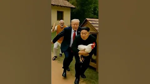 Trump and Kim Caught by Modi #funny #trump #modi #kimjongun #politicalhumor #shorts #shortfeed