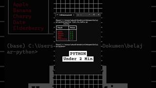 Convert List to Table in Terminal using Python Under 2 Min #pythonbeginner #python #table #list