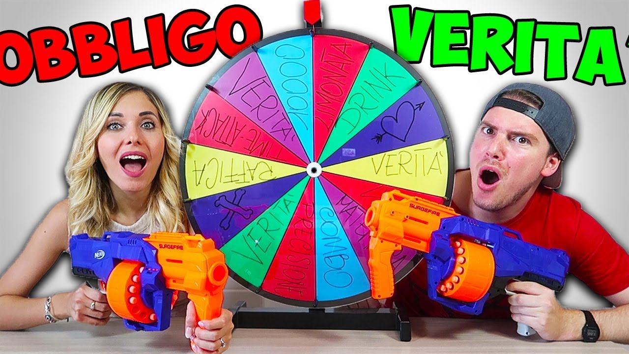 LA RUOTA dell' OBBLIGO o VERITÀ - La MIA RAGAZZA vs NERF Roulette