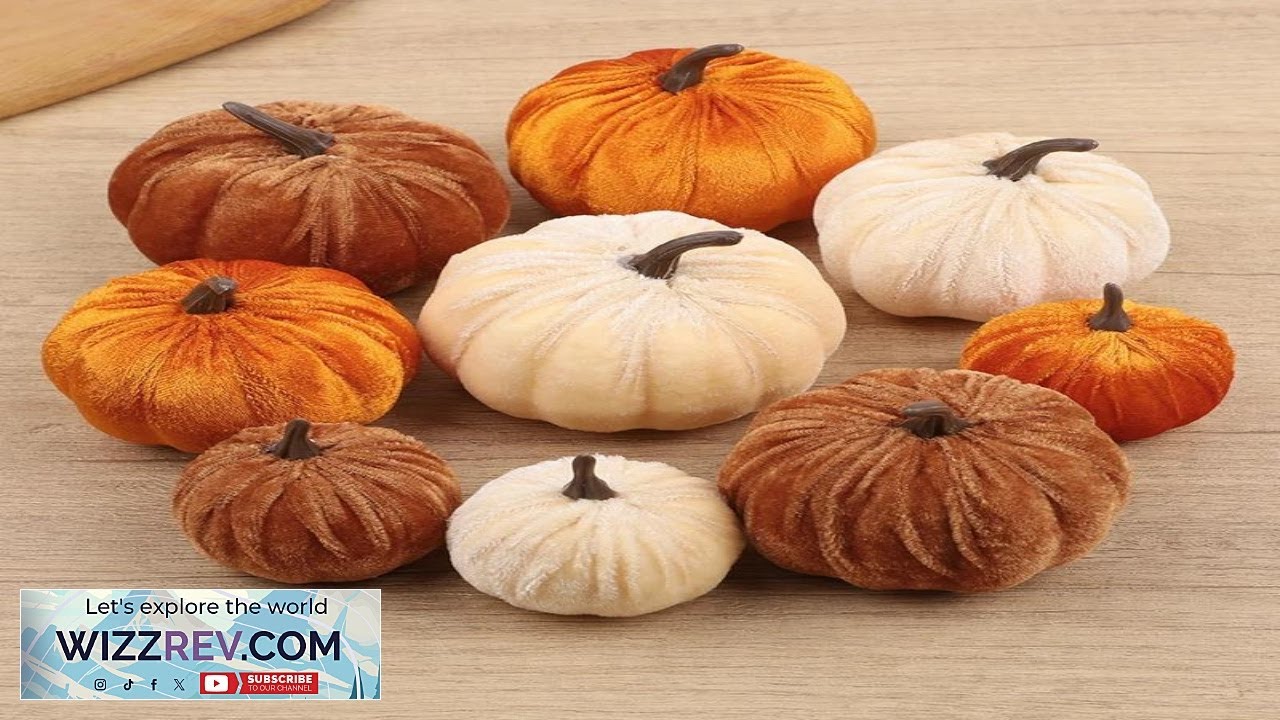 9 искусственных бархатных тыкв 3-х размеров для вечеринки на Хэллоуин и Дня благодарения