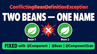 ConflictingBeanDefinitionException in Spring Boot | Duplicate Bean Name Fix Explained