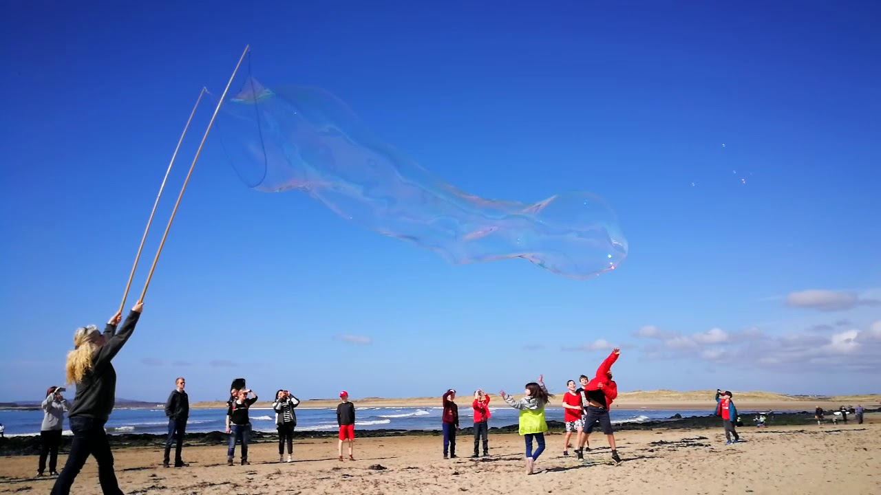 Giant Bubble on Rhosneigr Beach, Ynys Mon, North Wales