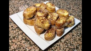 RECETTE ANTI GASPILLAGE ET ÉCONOMIQUE  DE NOS GRANDS MÈRES LE PAIN PERDU AU SUCRE VANILLÉ