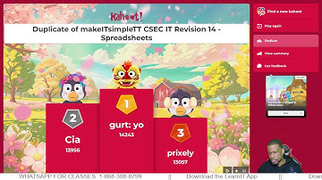 CSEC IT Kahoot! Revision: Spreadsheets