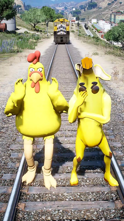 CHICKEN BANANA VS RAILWAY TRAIN #shorts