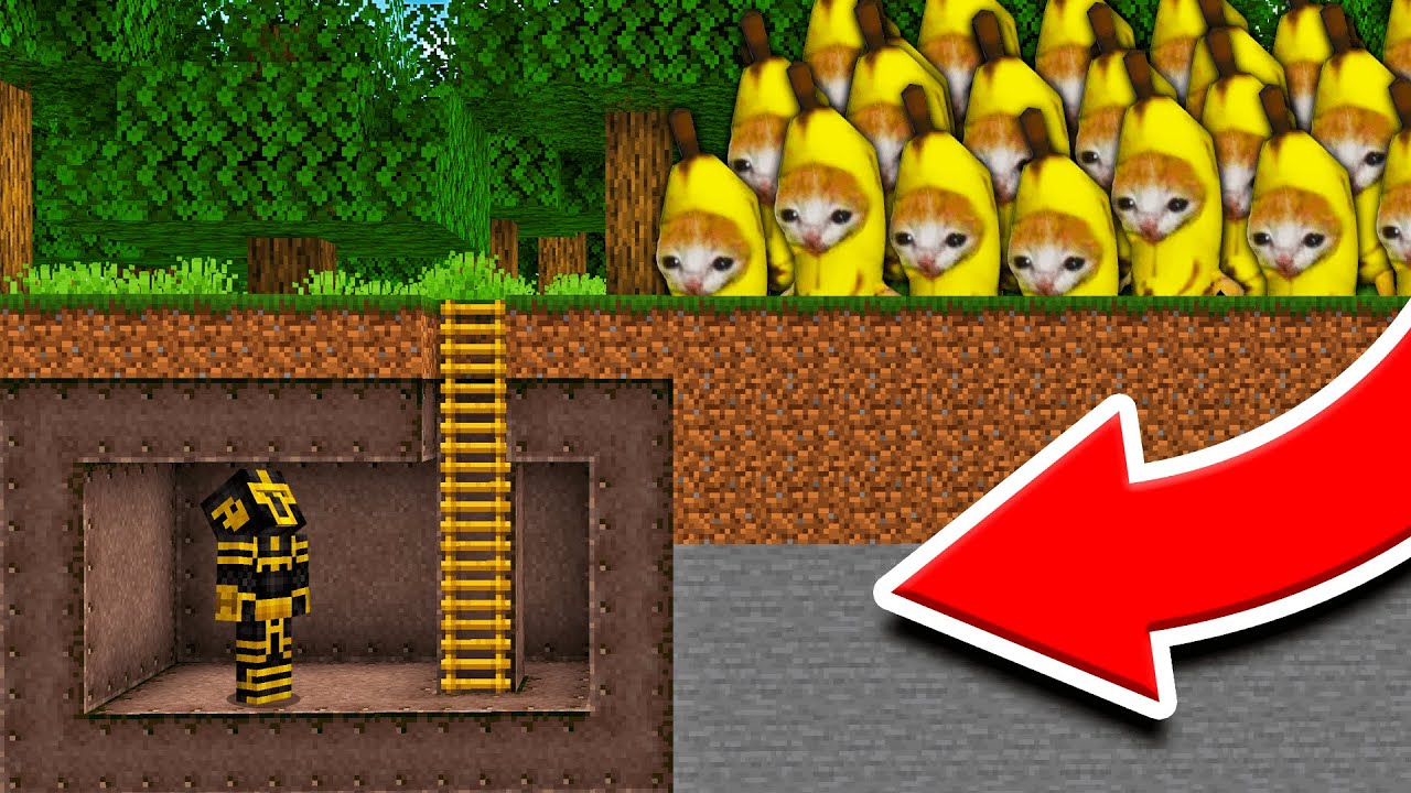 BASE SECRETA VS APOCALIPSIS DE BANANA CAT EN MINECRAFT 😱
