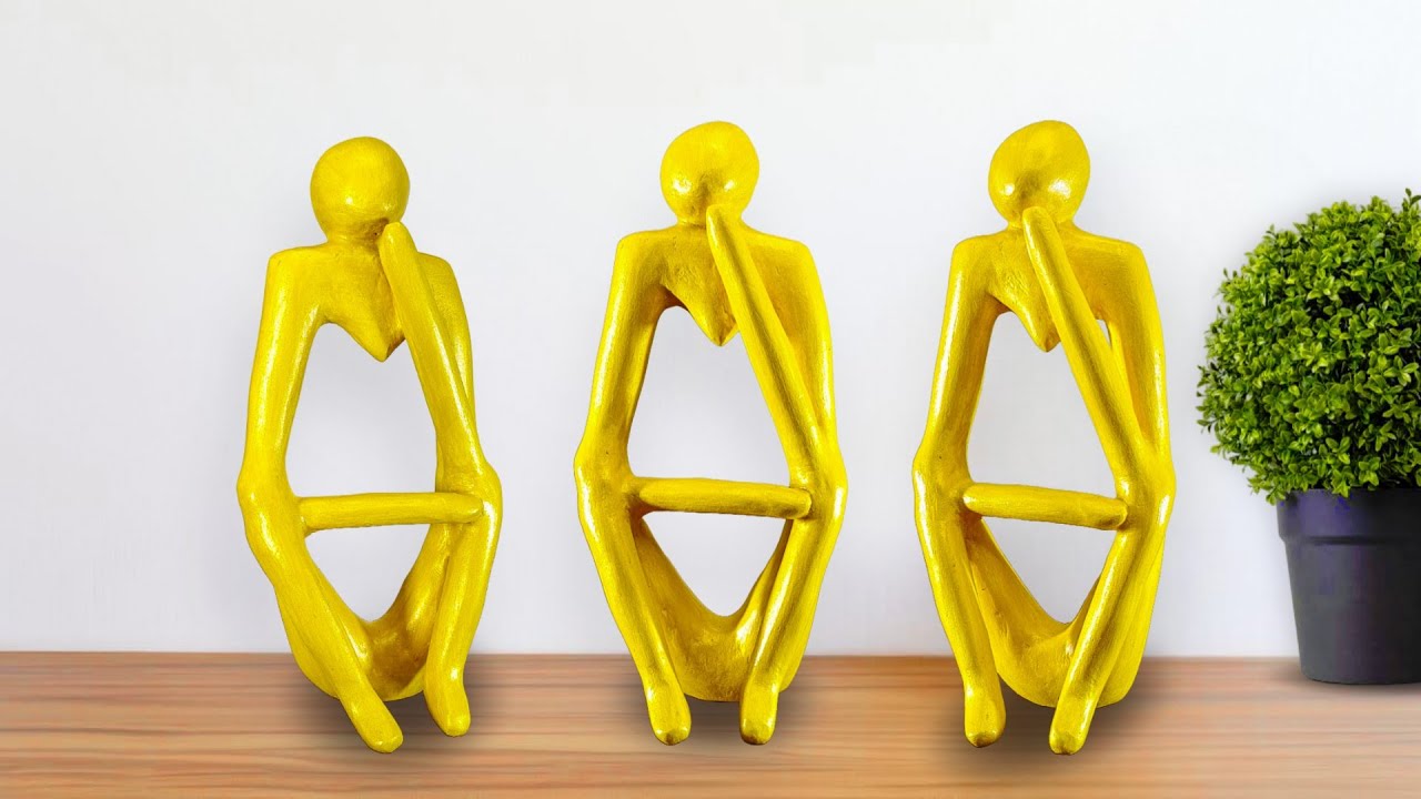 Golden Thinking Statue | Symbol of Thoughtfulness in Decor | How to Make in Home In low Budget 🏡😯