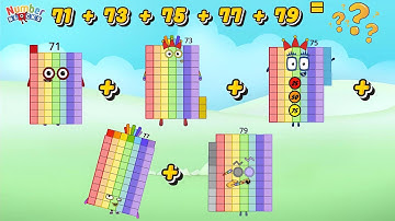 VIJF ONEVEN NUMMERBLOKKEN OPTELLEN | TOTALE SOM VAN 5 GROTE ONEVEN GETALLEN | LEREN TELLEN | COLO...