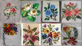 Top 100+ Amazing and Elegant Floral Cross stitch patterns || Charsuti Kerhai Ideas For Everything||