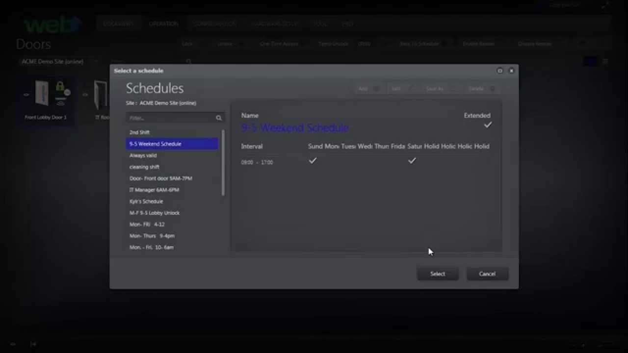EntraPass web Training Door Unlock Schedule YouTube