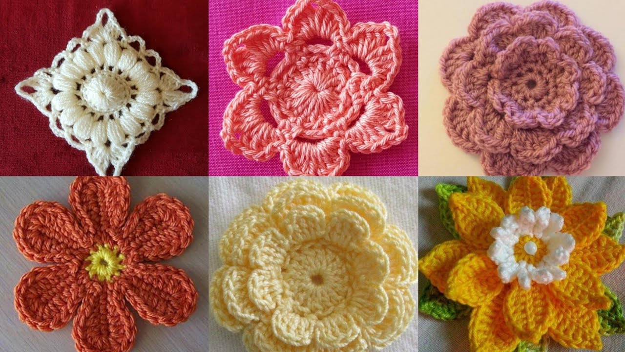 AWESOME DESIGNS OF CROCHET FLOWERS PATTERNS - YouTube