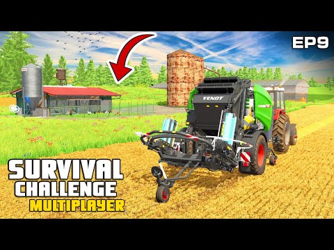 GETTING MY FIRST LIVESTOCK AND A SILO Survival Challenge Multiplayer FS22 Ep 9