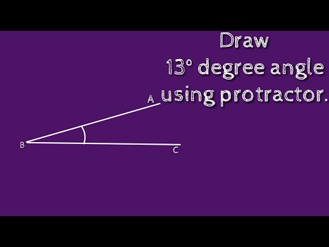 How to draw 13 degree angle using protractor. shsirclasses.