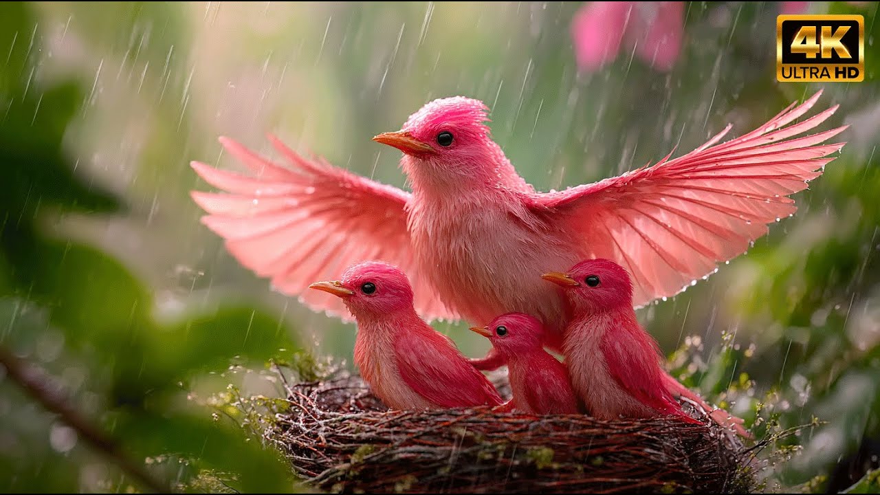 5 часов звуков природы 🕊️ Расслабляющая фортепианная музыка со звуками птиц и дождя 4K