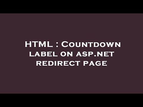 HTML : Countdown label on asp.net redirect page