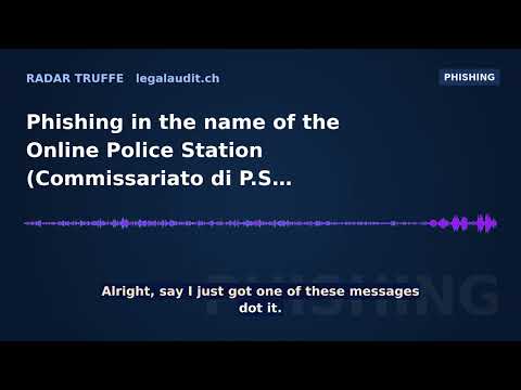 Phishing in the name of the Online Police Station (Commissariato di P.S. Online): SIM swapping scam