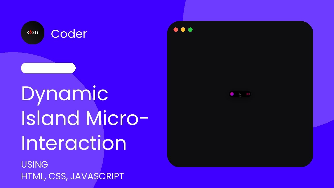 Dynamic Island Micro-Interaction | Using HTML , CSS , Vanilla JS - YouTube