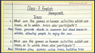 Trees (poem) class 7 question answer | Trees class 7 english question answer | Net Worth