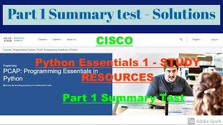#Python_Essentials - #STUDY_RESOURCES #Part-1 Summary Test  #Programming_Essentials_in_Python