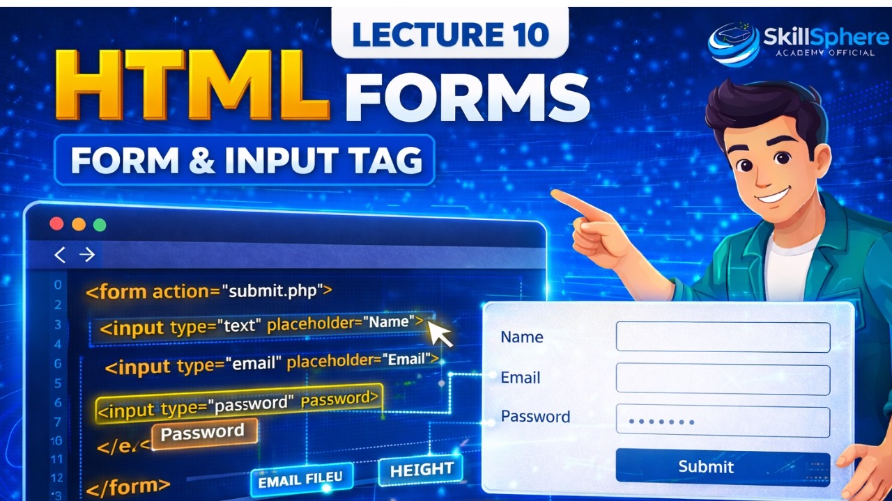 Lecture 10: HTML Forms | Forms Tags Explained for Beginners - YouTube