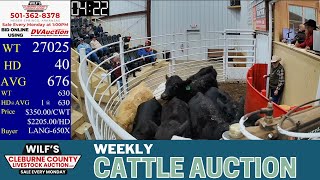 Ozark Region Cattle Market LIVE | Wilf’s Cleburne County Livestock | 1/12/2026 | Heber Springs, AR