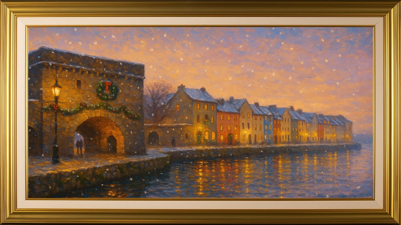 Christmas in Galway | Frame TV Art 4K | Cozy Irish Ambience with Celtic Christmas Music
